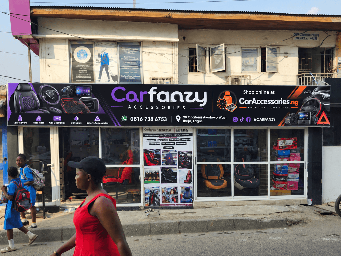 Carfanzy Accessories physical store at 98 Awolowo Way, Ikeja, Lagos